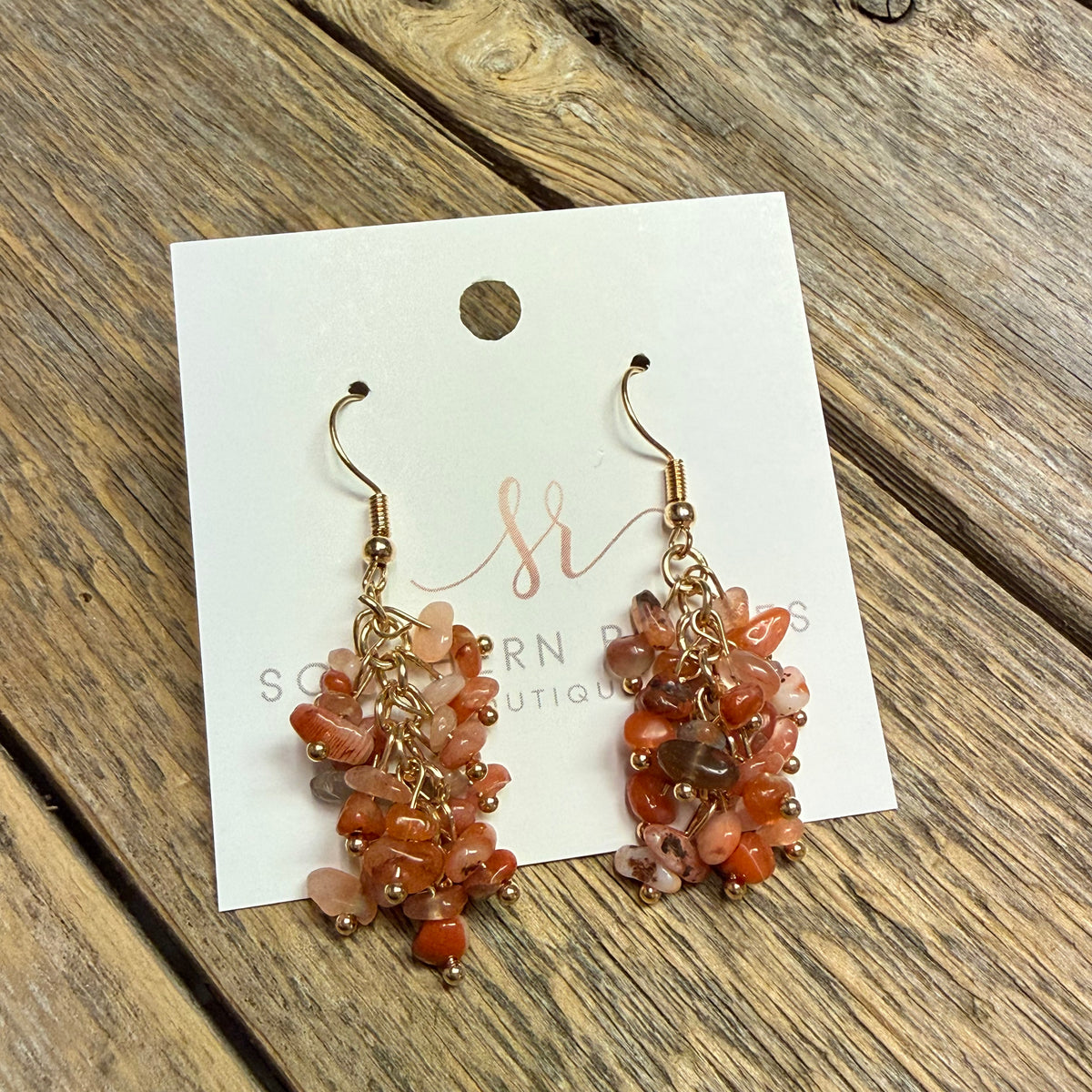 Beaded Stone Cluster Earrings | Berry Mix