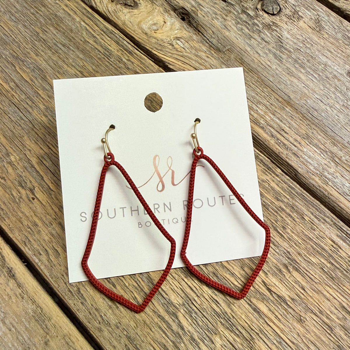 Matte Teardrop Earrings | Red