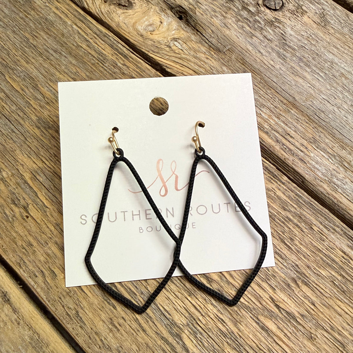 Matte Teardrop Earrings | Black