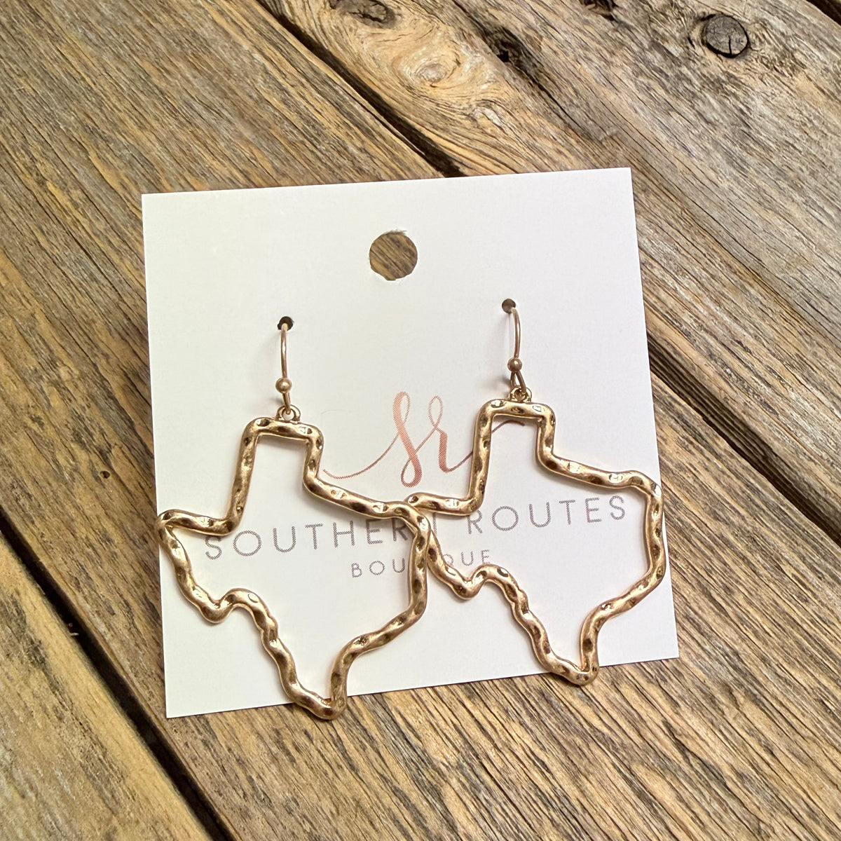 Hammered Texas Earrings | Gold