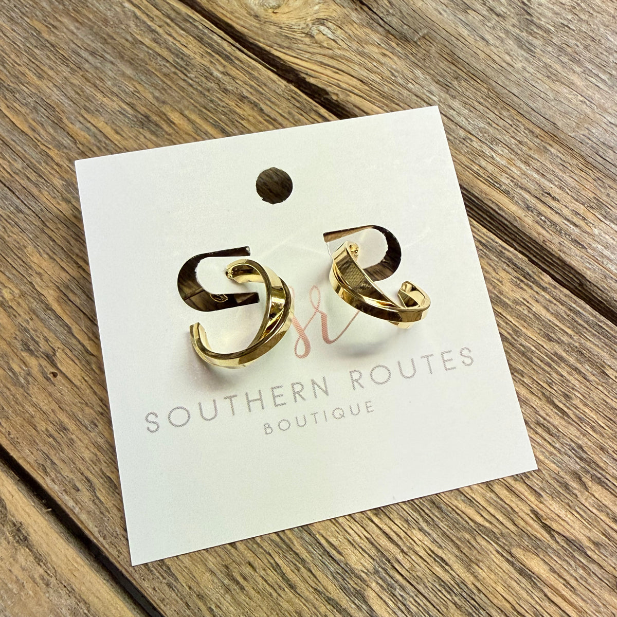 14k Gold Dipped Twist Huggie Earrings | Gold