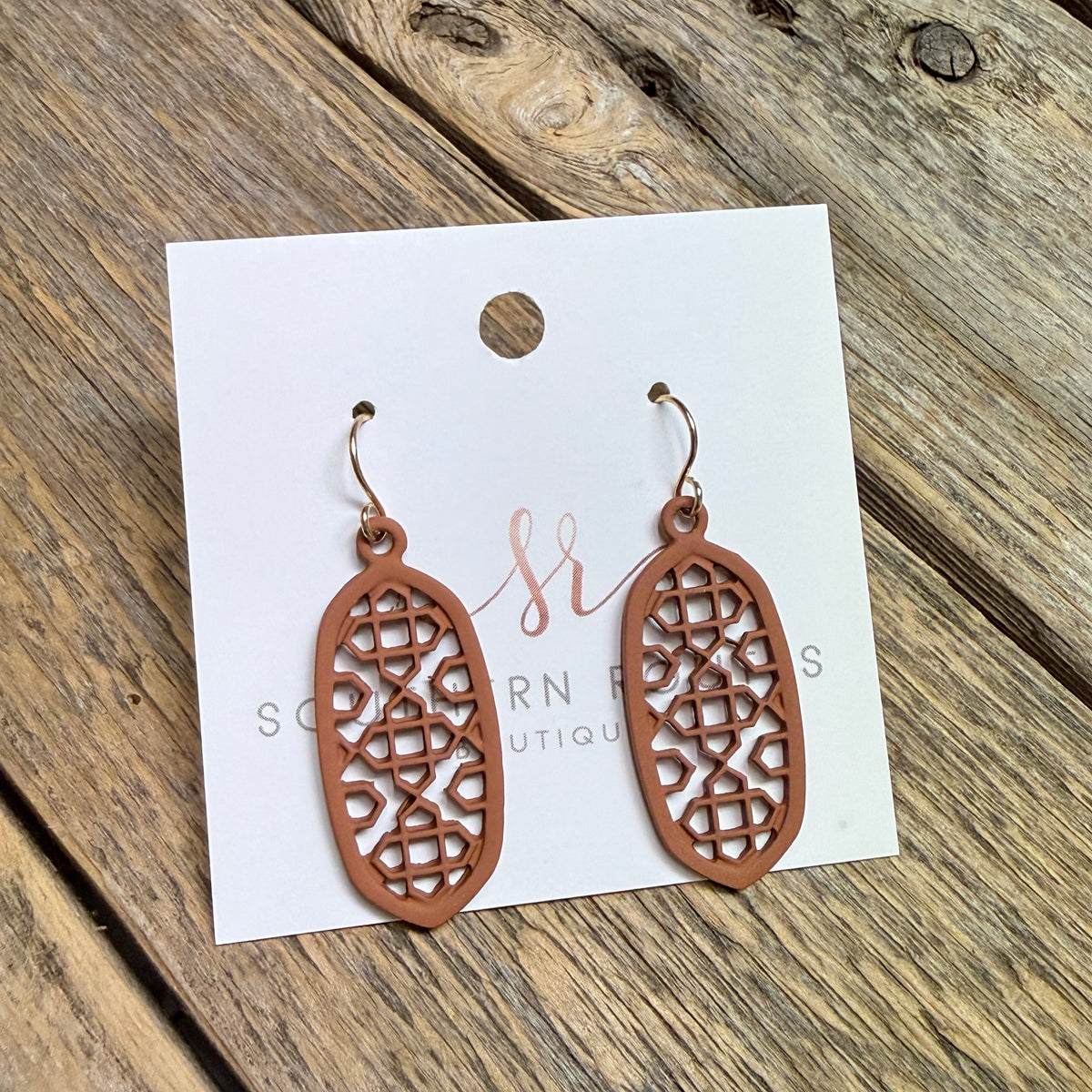 Filigree Drop Earrings | Brown