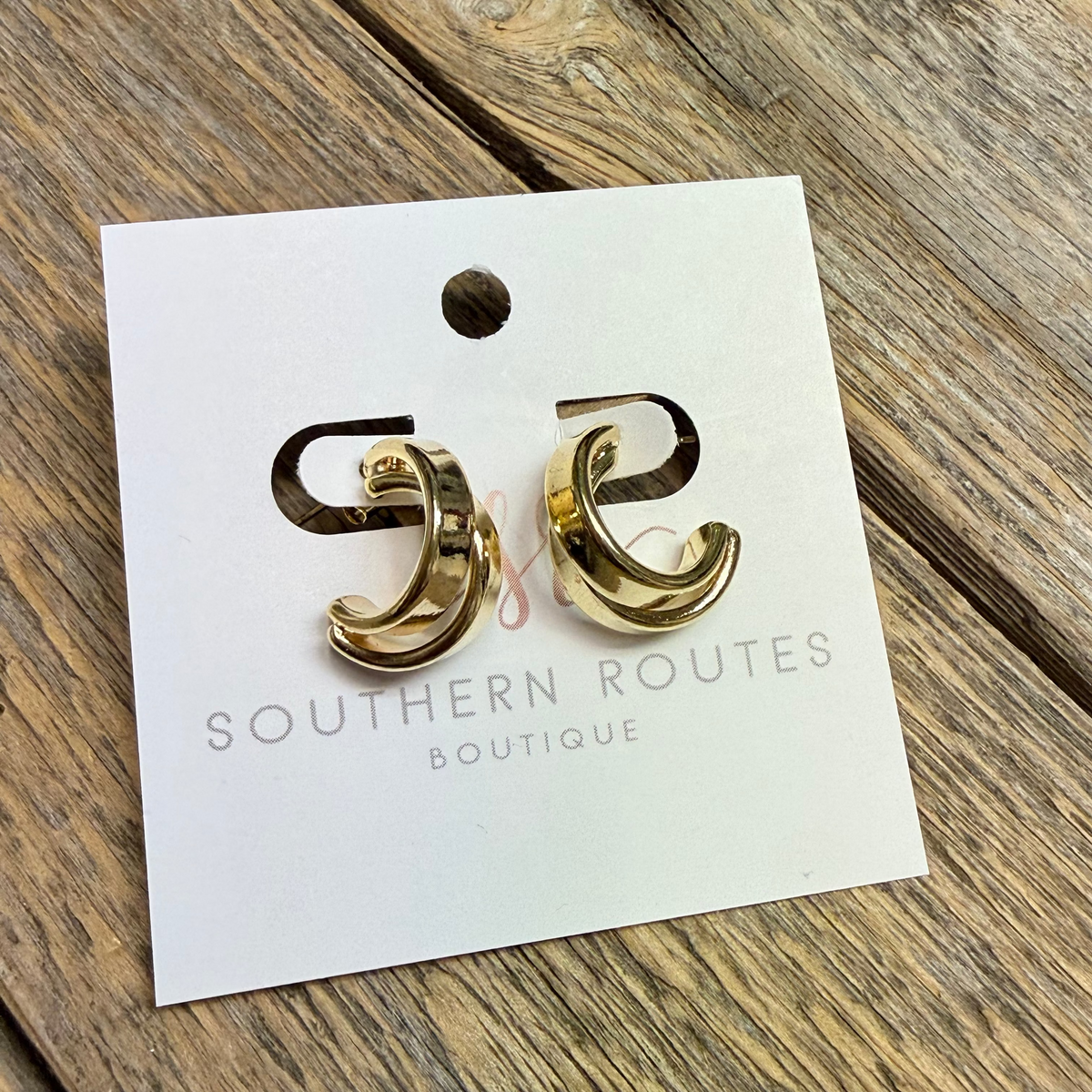 14k Gold Dipped Double Huggie Earrings | Gold
