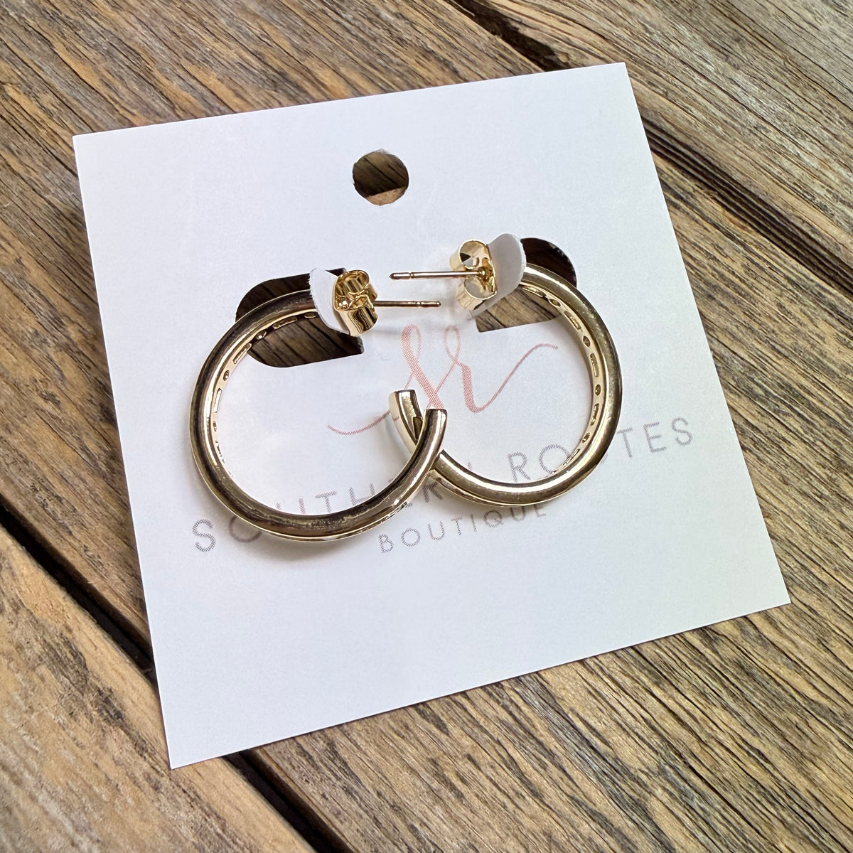 14k Gold Dipped Crystal Hoop Earrings | Gold