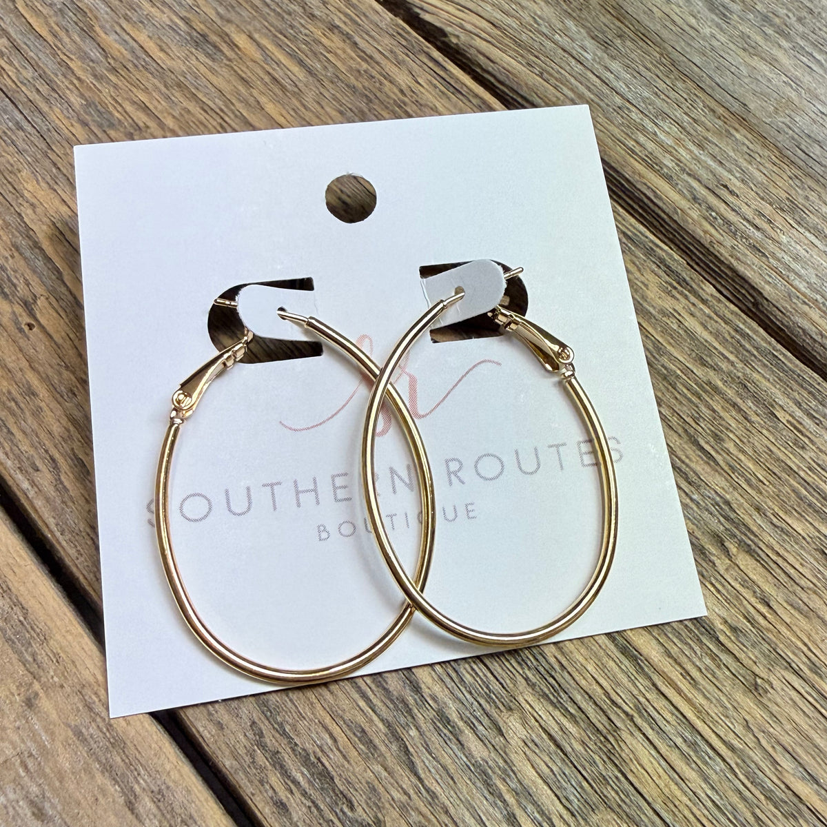 14k Gold Dipped Oval Hoop Earrings | Gold