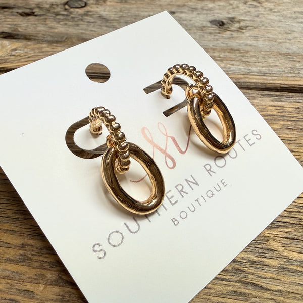 Textured Huggie+Hoop Earrings | Gold