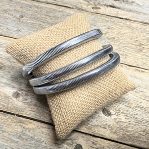 Omega Chain Stretch Bracelet Set | Grey
