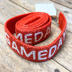Game Day Beaded Purse Strap | Red