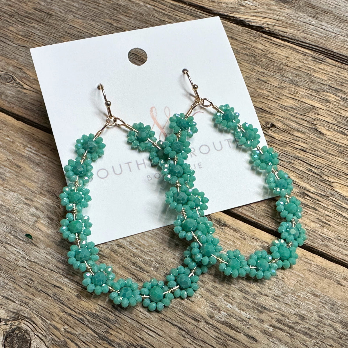 Floral Teardrop Earrings | Turquoise
