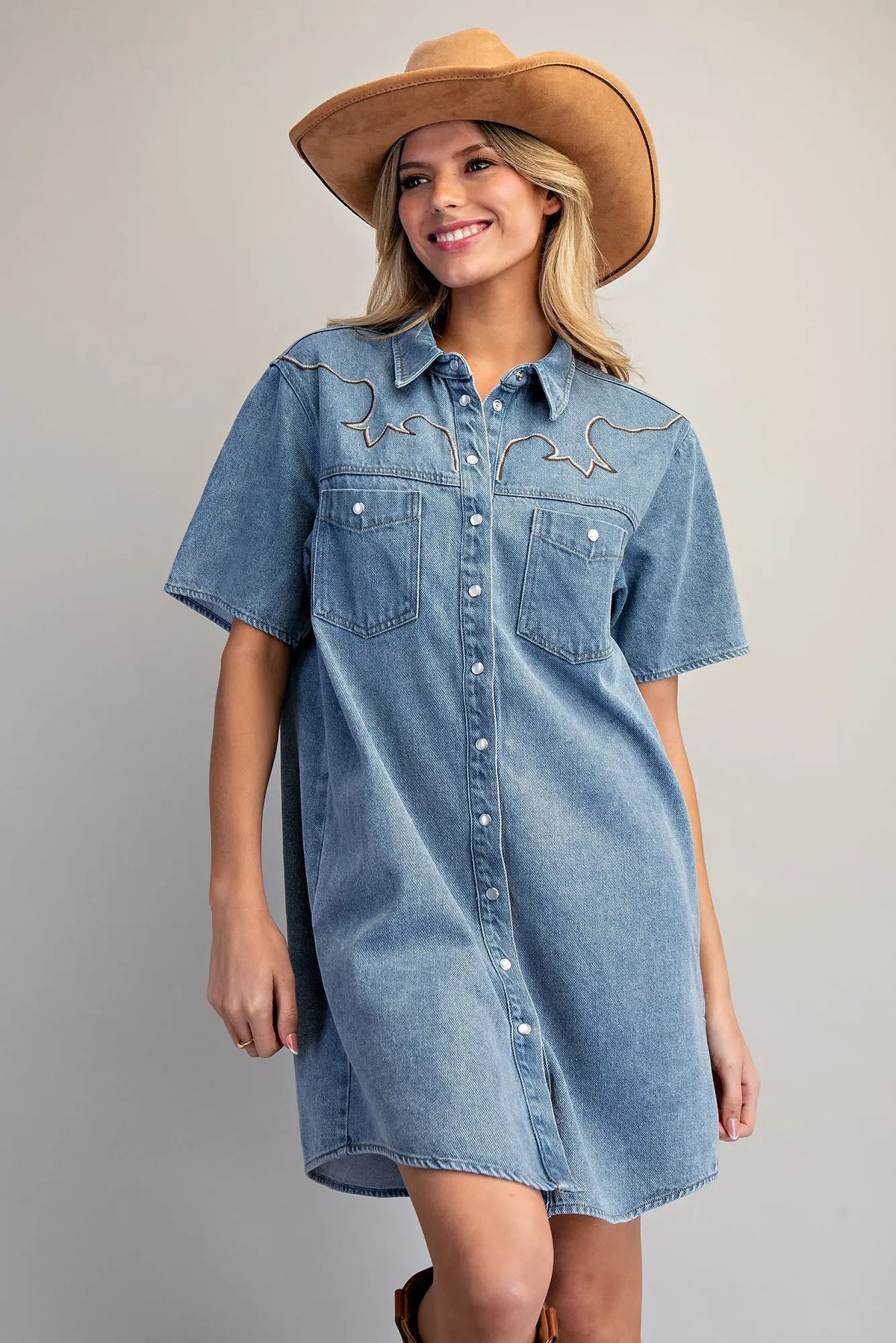 Stone Washed Sleeveless Mini Dress | Denim