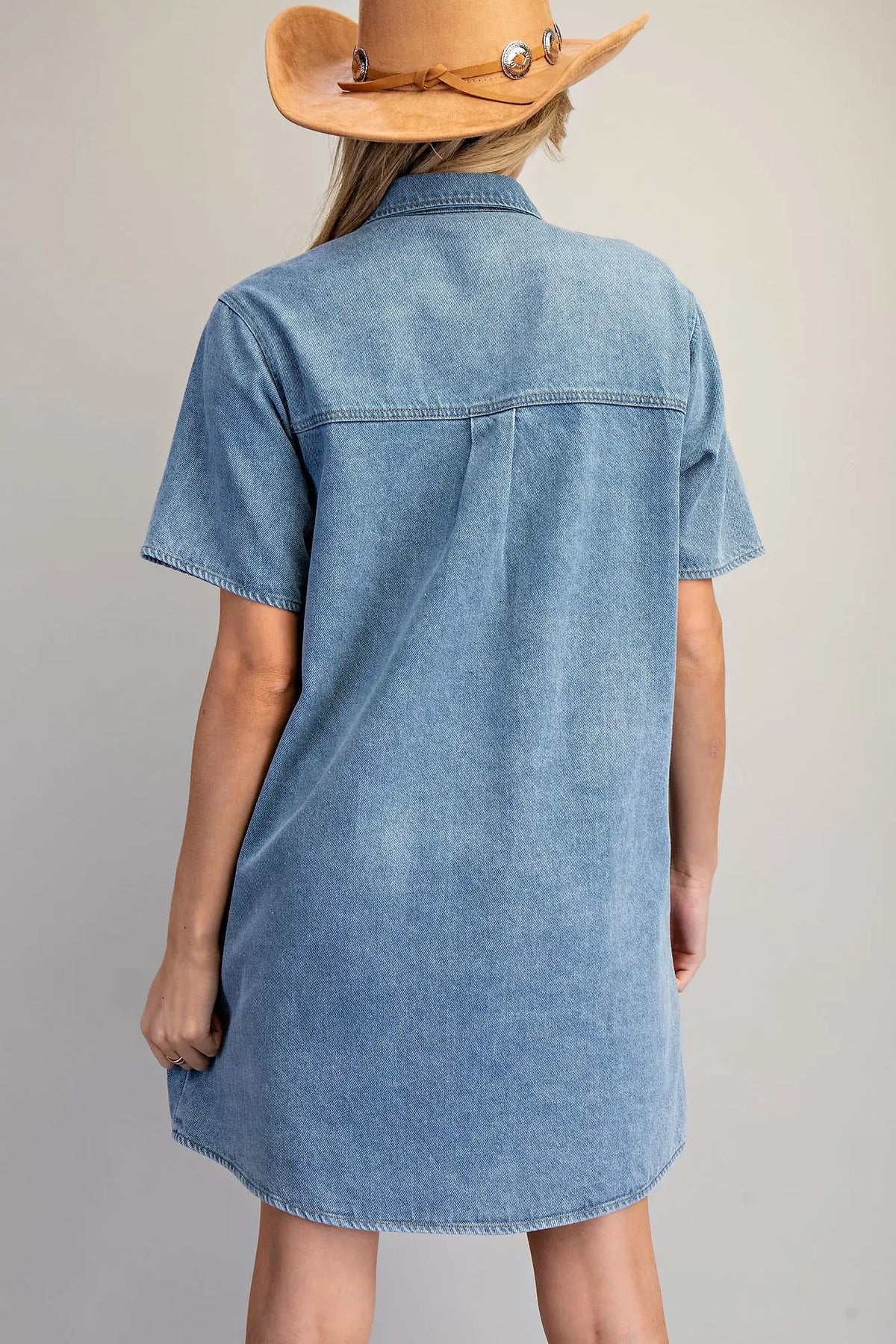 Stone Washed Sleeveless Mini Dress | Denim