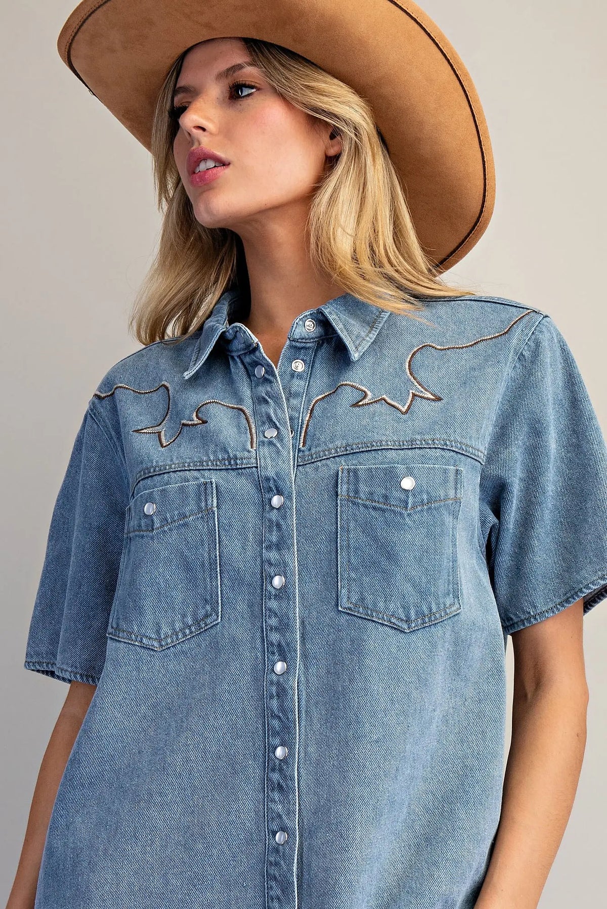 Stone Washed Sleeveless Mini Dress | Denim