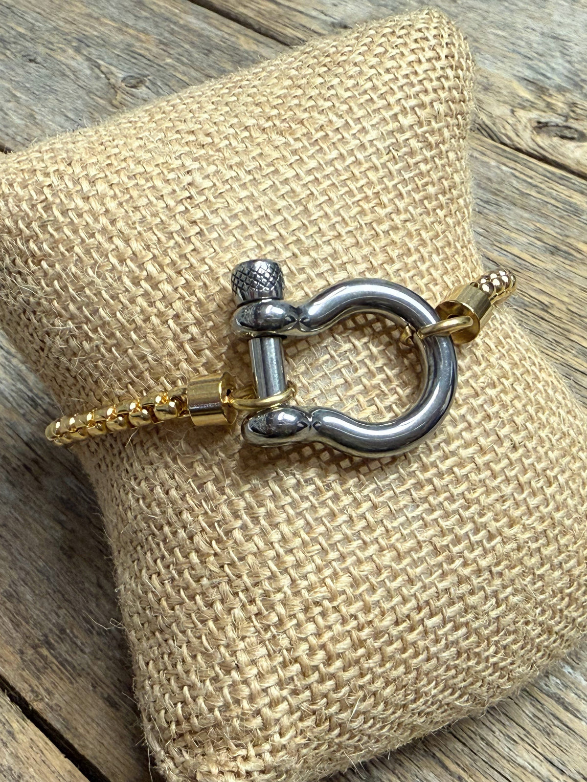 Silver/Gold Horse Bit Bracelet | 18k Gold-Plated