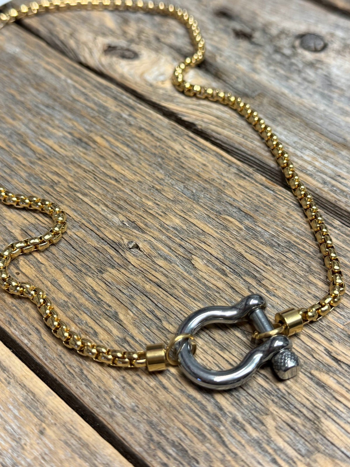 Silver/Gold Horse Bit Necklace | 18k Gold-Plated