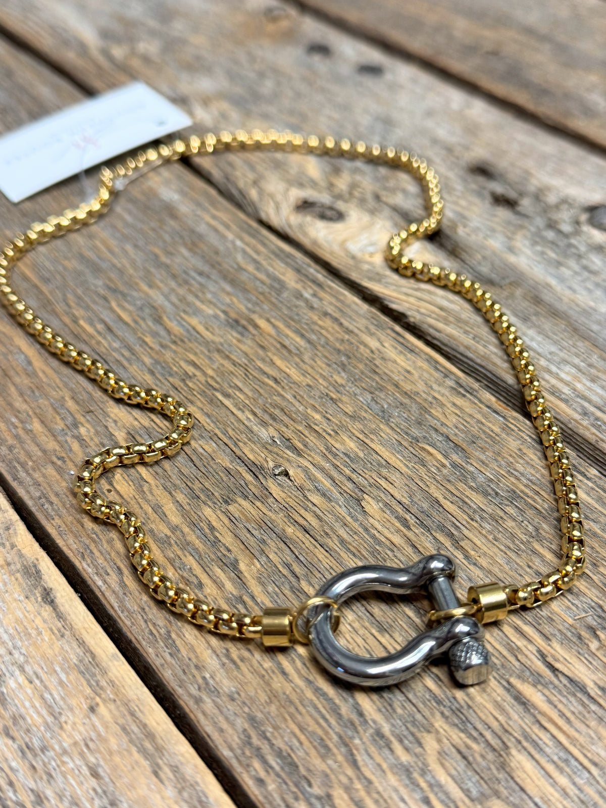 Silver/Gold Horse Bit Necklace | 18k Gold-Plated