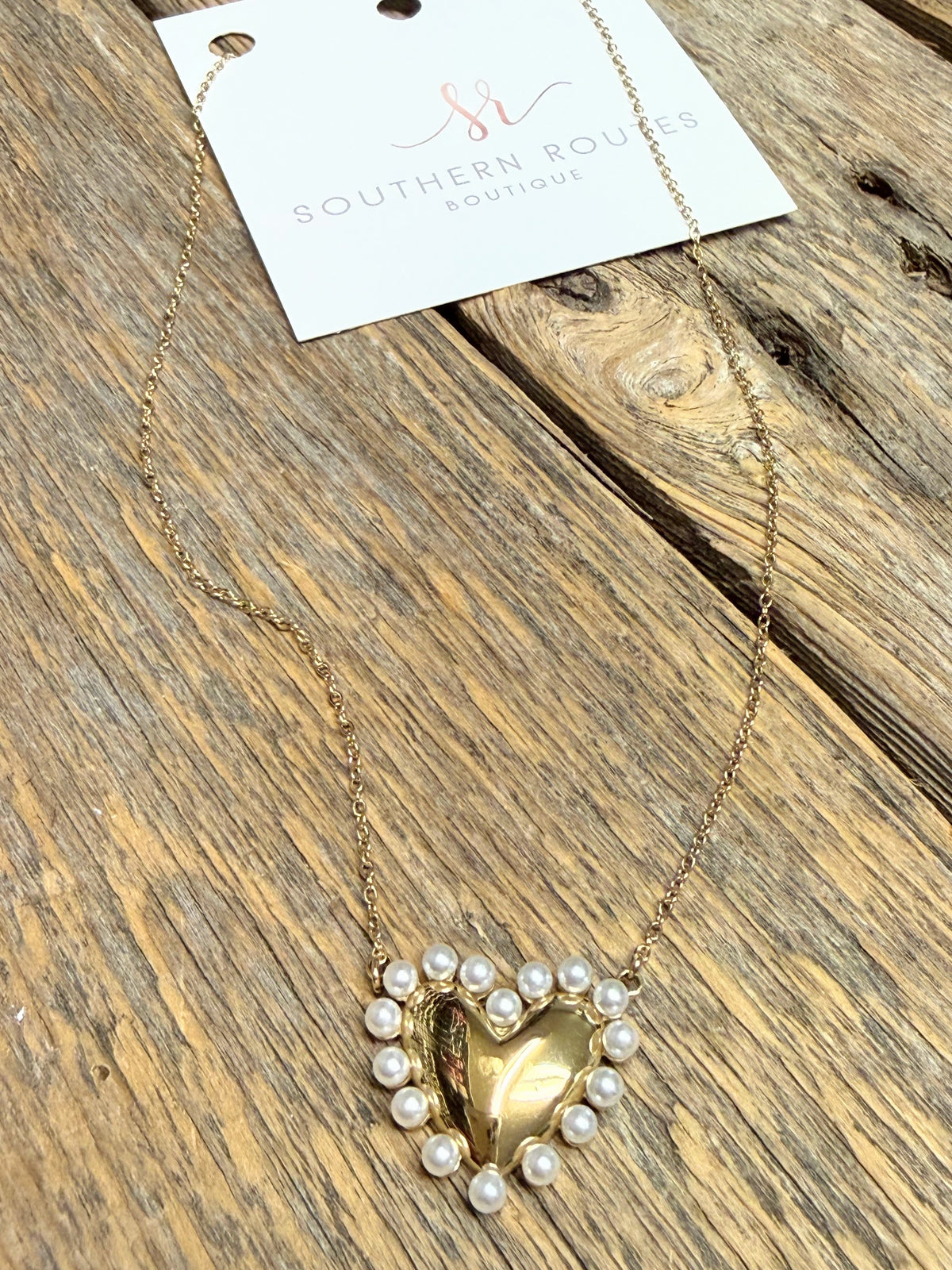 Pearl Heart Necklace | 18k Gold-Plated