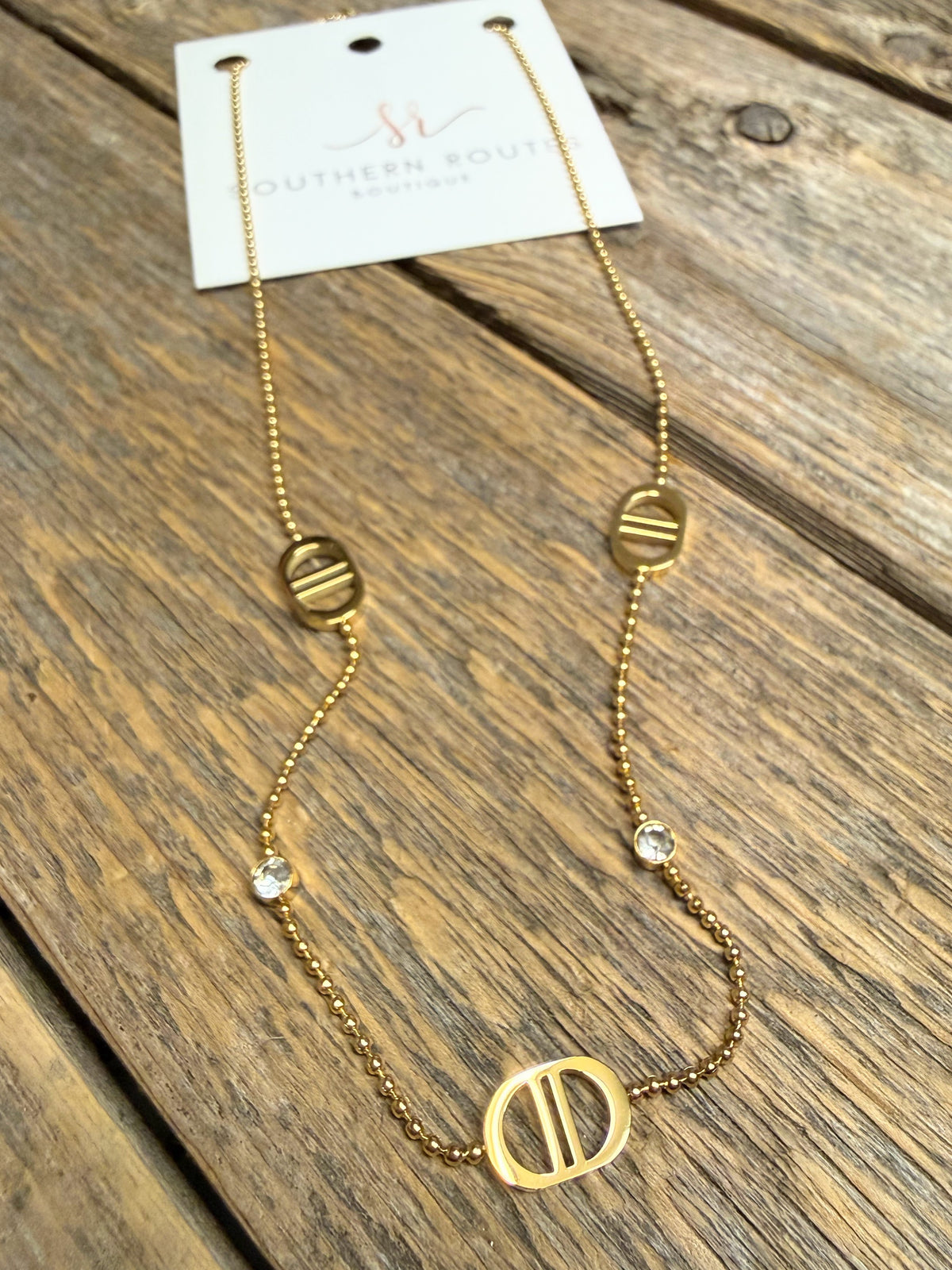 Crystal Bit Necklace | 18k Gold-Plated