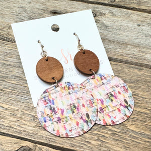 Circular Cork Earrings | Multi Spots