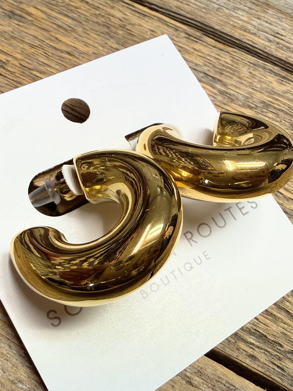 Large Tube Hoop Earrings | 18k Gold-Plated