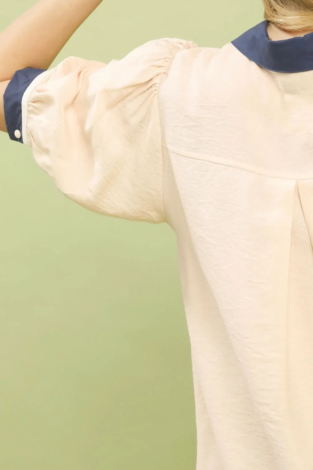 Embroidered Puff Sleeve Top | Oatmeal