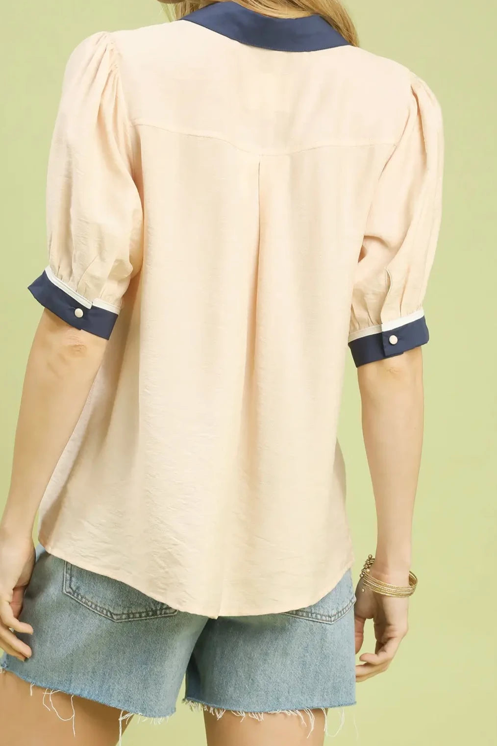 Embroidered Puff Sleeve Top | Oatmeal