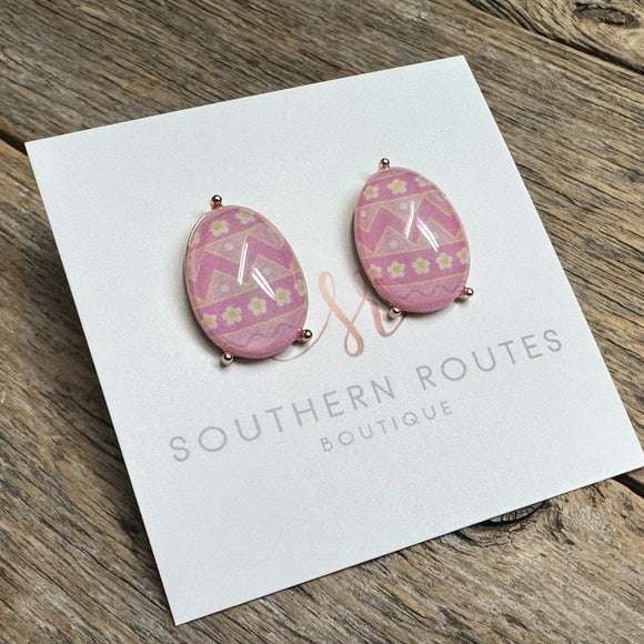 Easter Egg Stud Earrings | Lilac