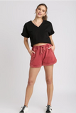 Washed French Terry Shorts | Rosewood