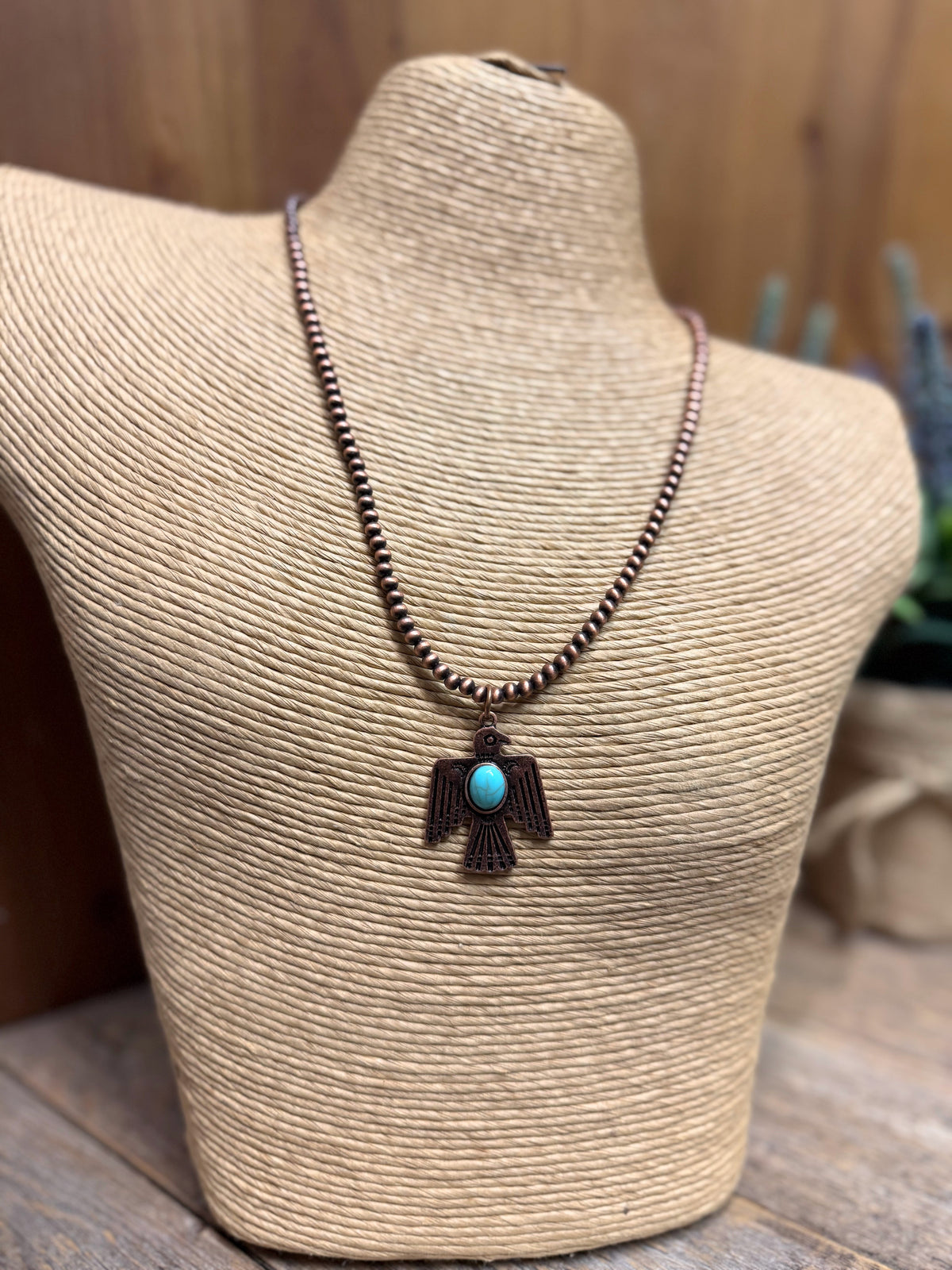 Thunderbird Turquoise Western Necklace | Copper
