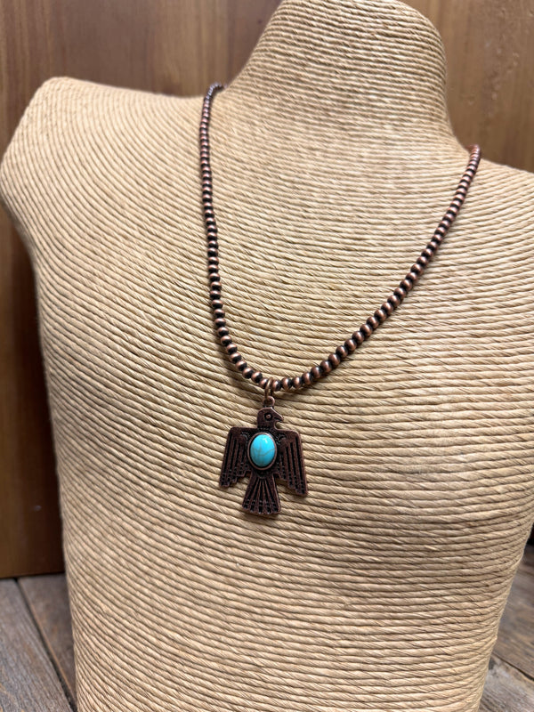 Thunderbird Turquoise Western Necklace | Copper