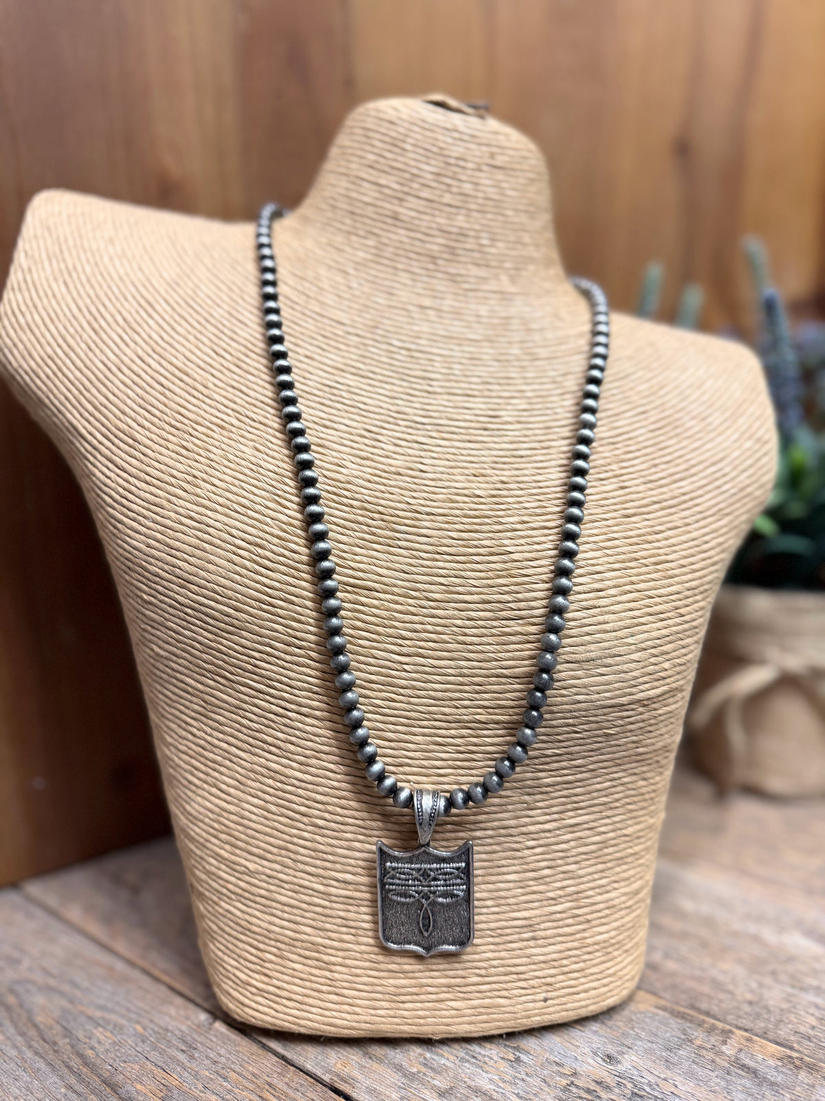 Boot Stitch Pendant Necklace | Silver