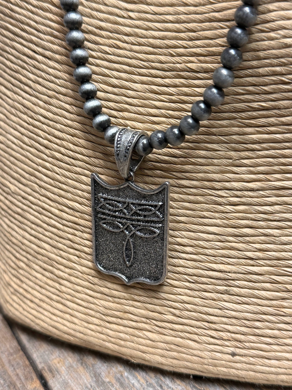 Boot Stitch Pendant Necklace | Silver