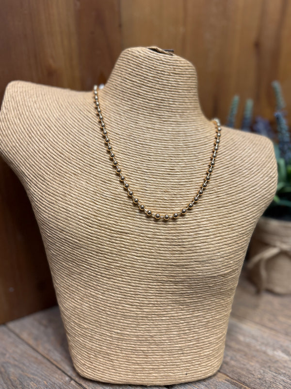 Ball Chain Necklace | Gold