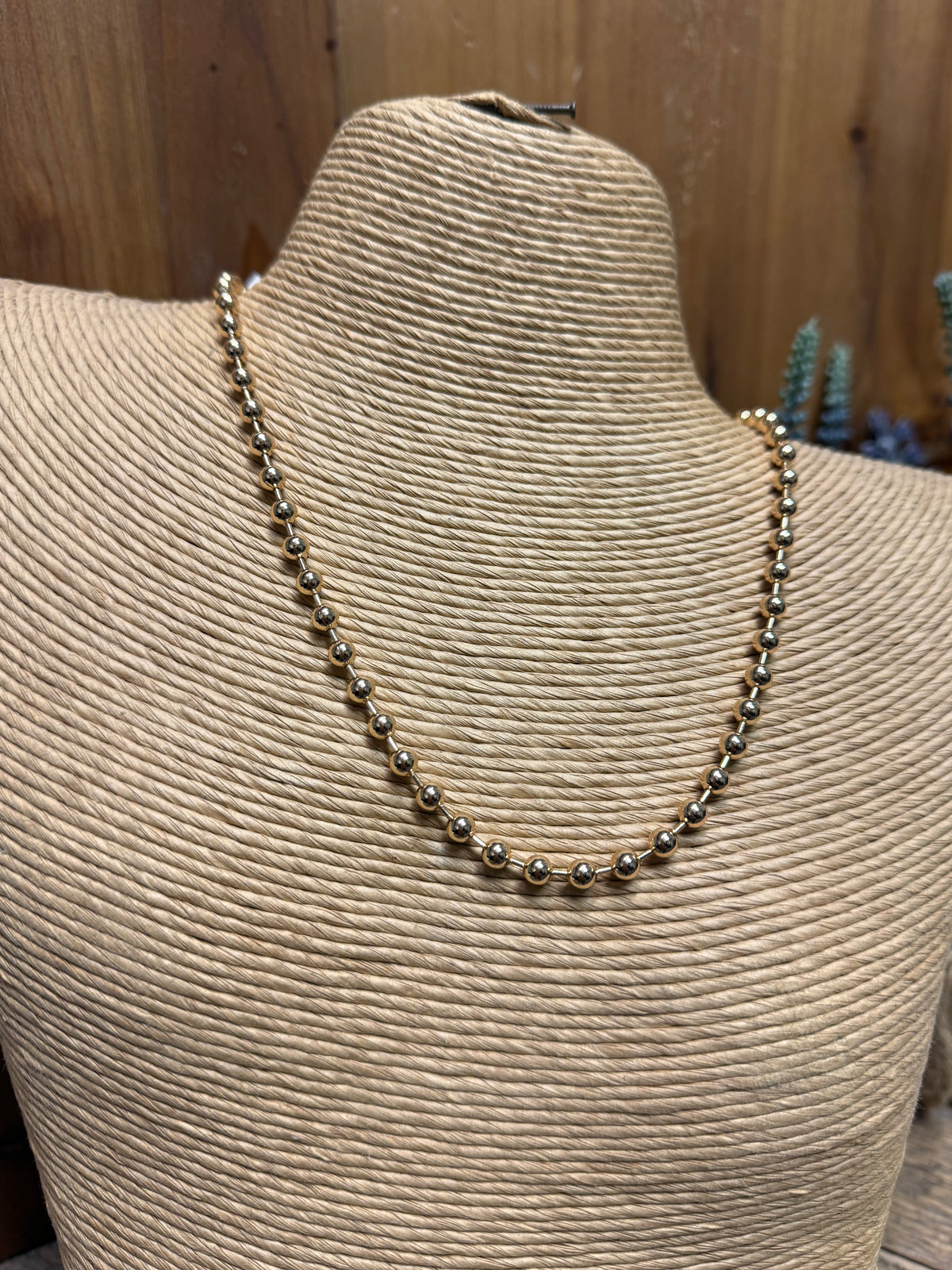 Ball Chain Necklace | Gold