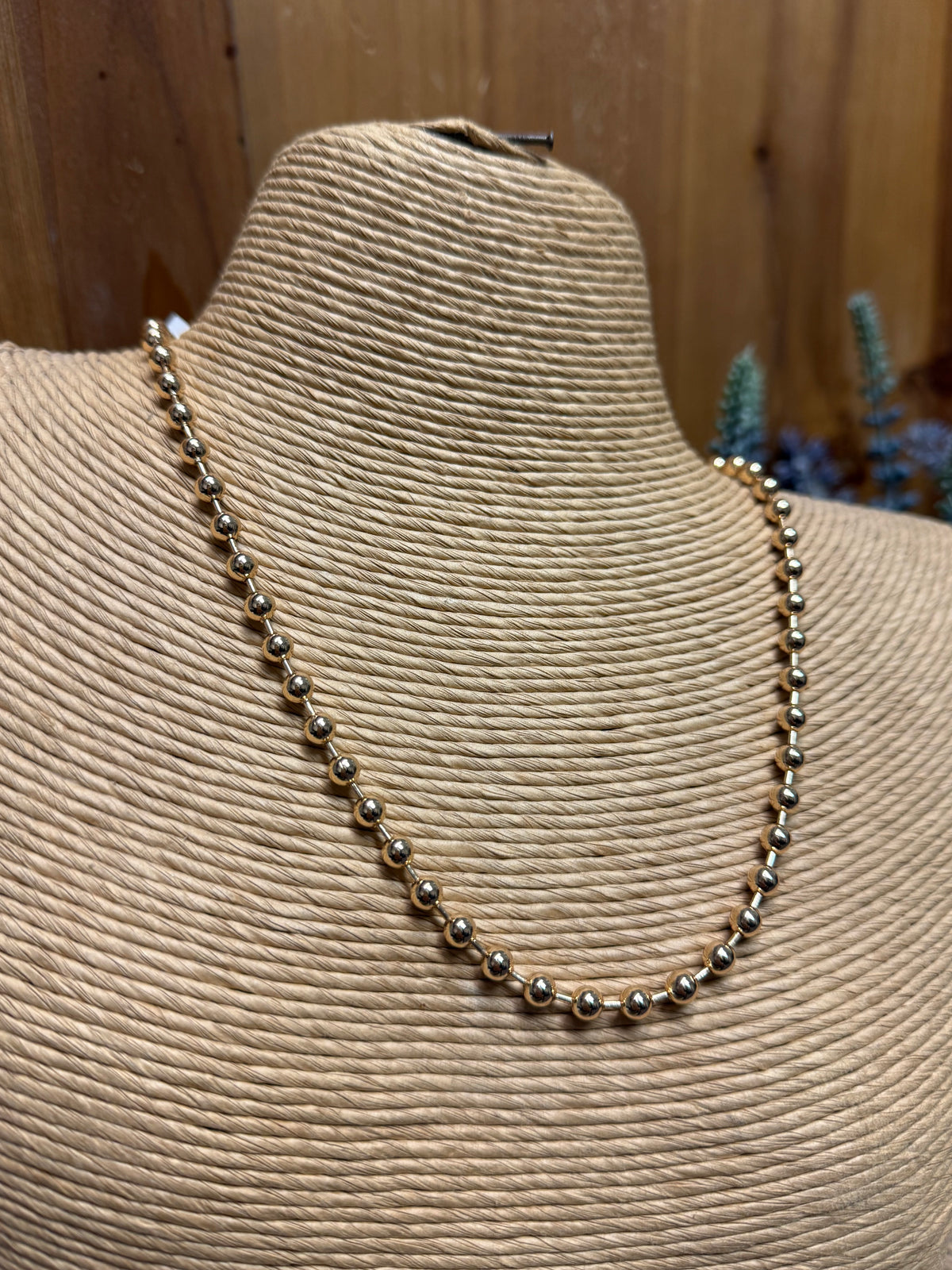 Ball Chain Necklace | Gold