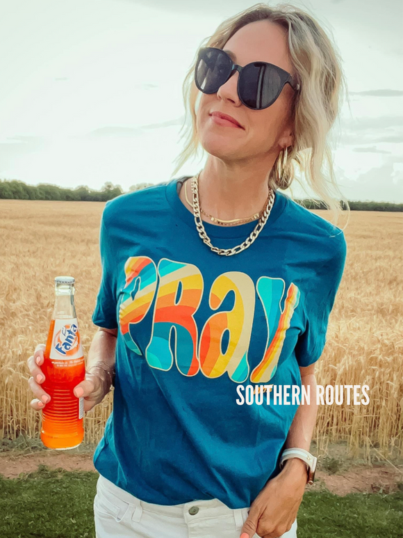 Pray Tee | Teal Blue