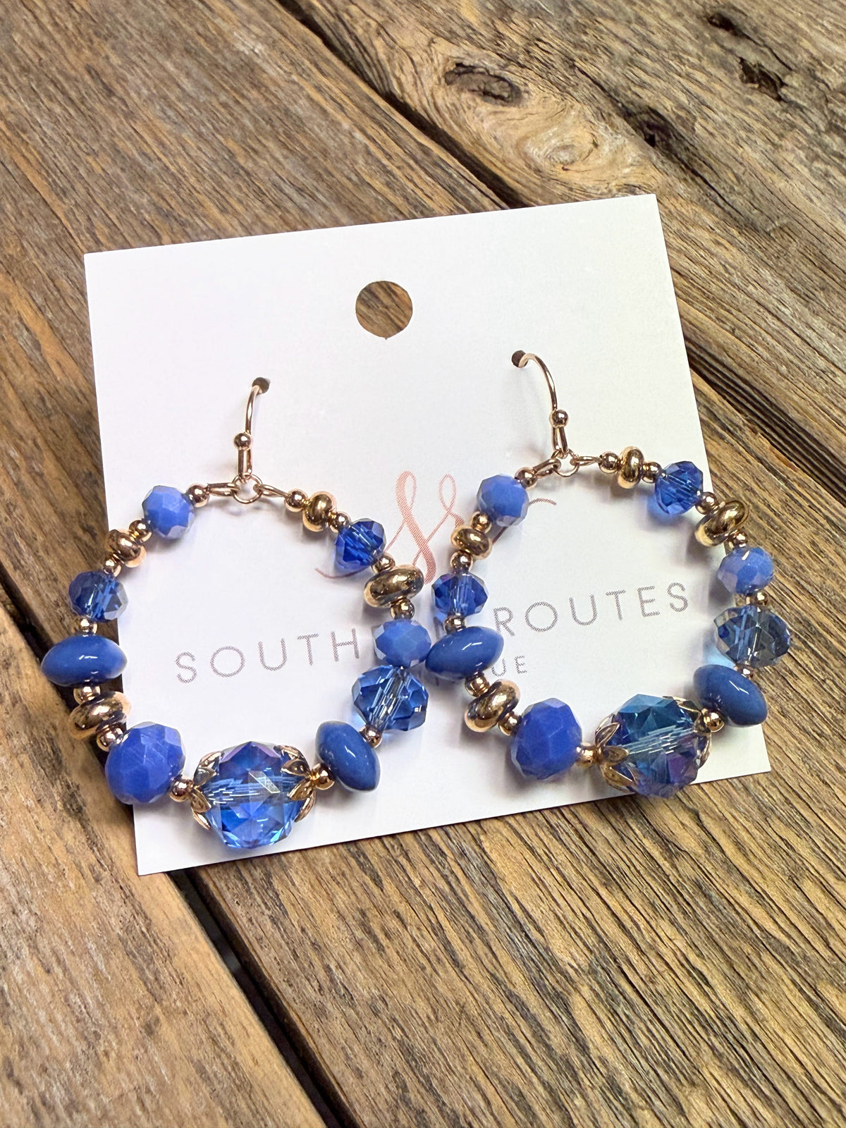 Beaded Circular Earrings | Blue