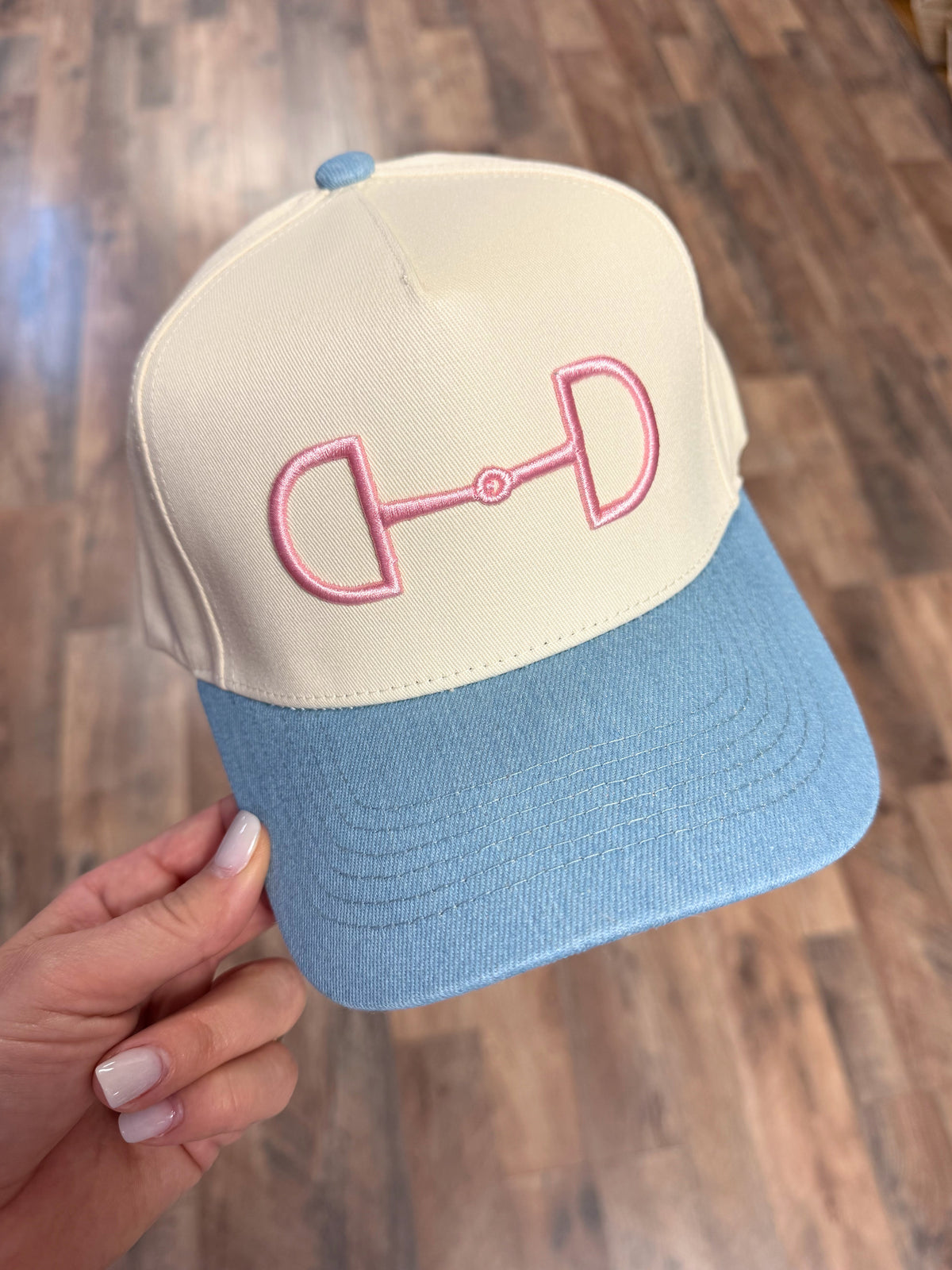 Horse Bit Trucker Cap | Light Denim