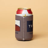 Hill Country Flag Neoprene Can Sleeve | Brown