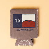 Hill Country Flag Neoprene Can Sleeve | Brown