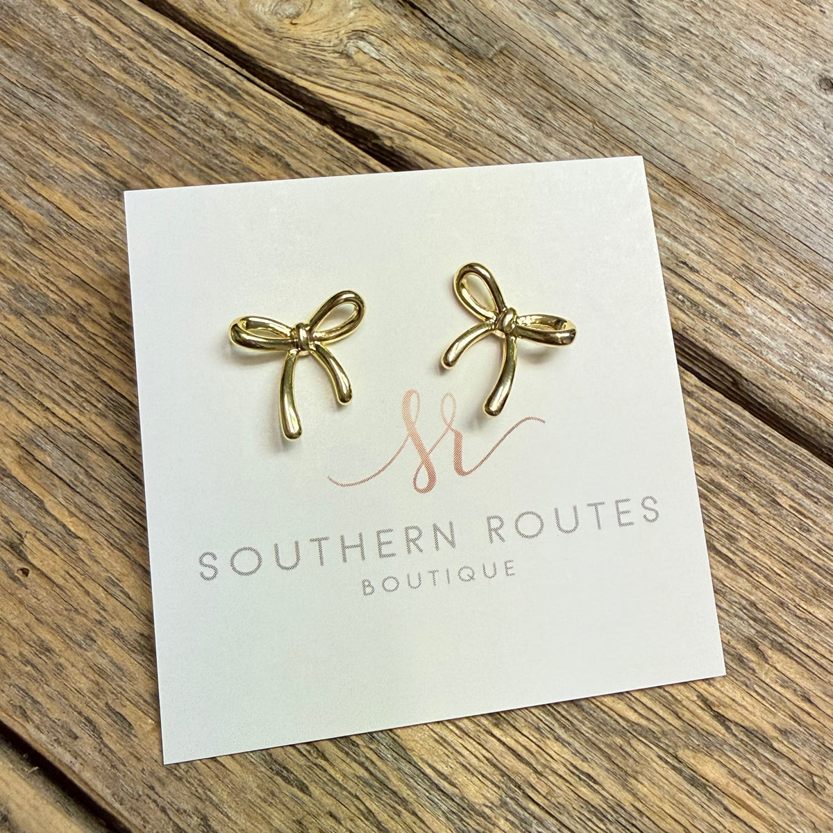 Coquette Bow 14k Gold Dipped Stud Earrings | Gold