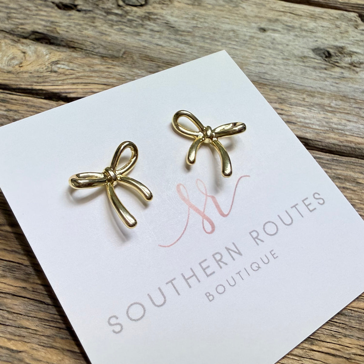 Coquette Bow 14k Gold Dipped Stud Earrings | Gold