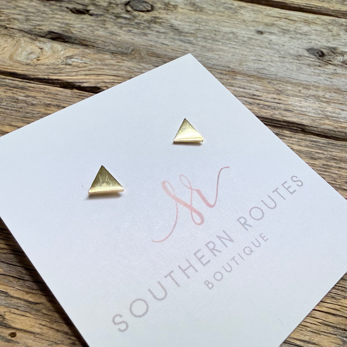 Triangle Stud Earrings | Gold