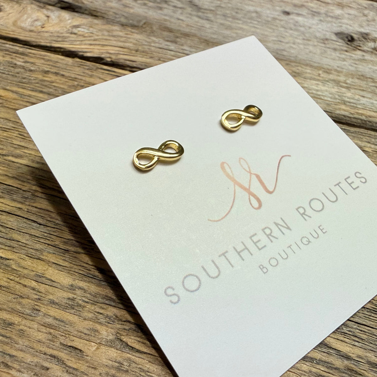 Infinity Gold Dipped Stud Earrings | Gold