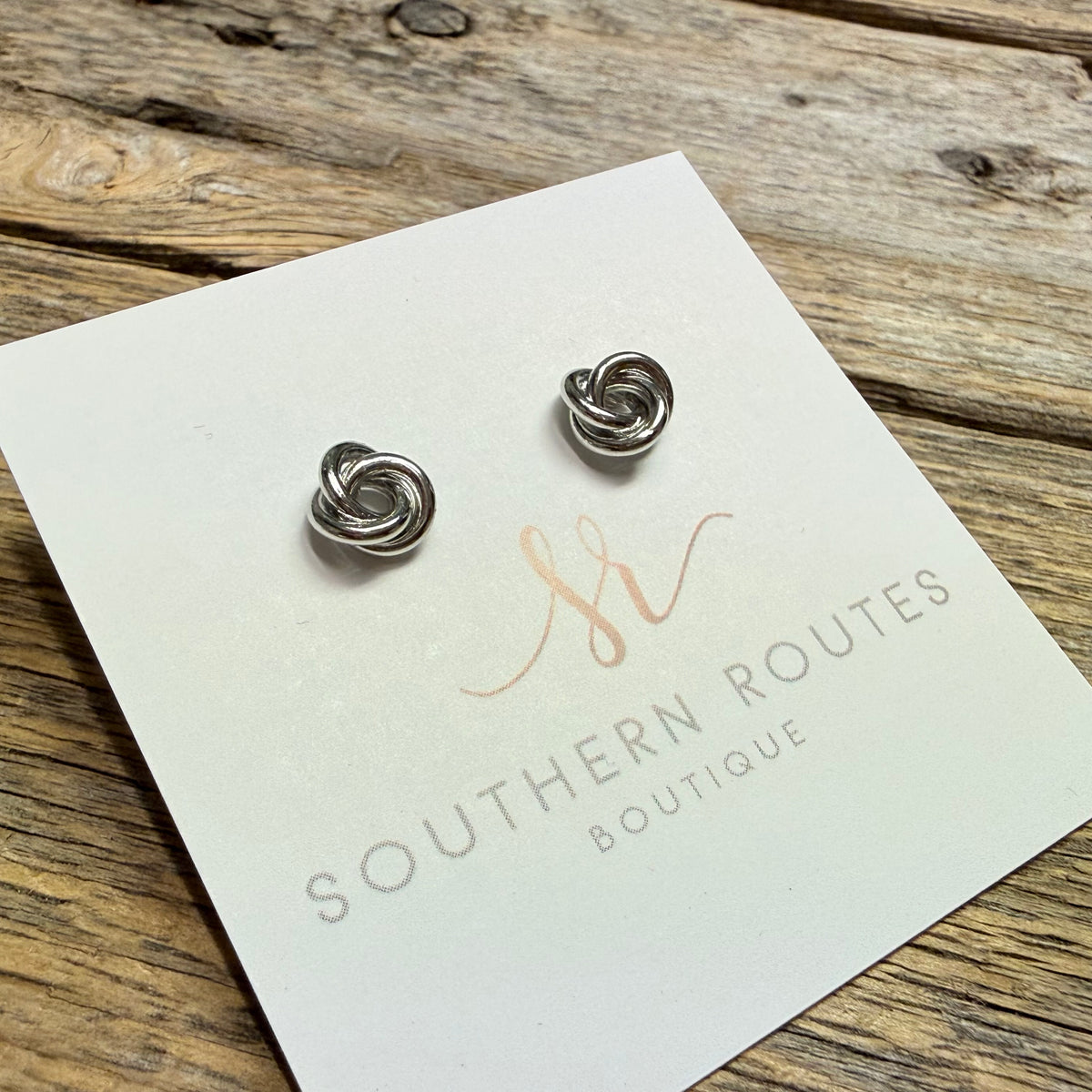 Knot Stud Earrings | Silver