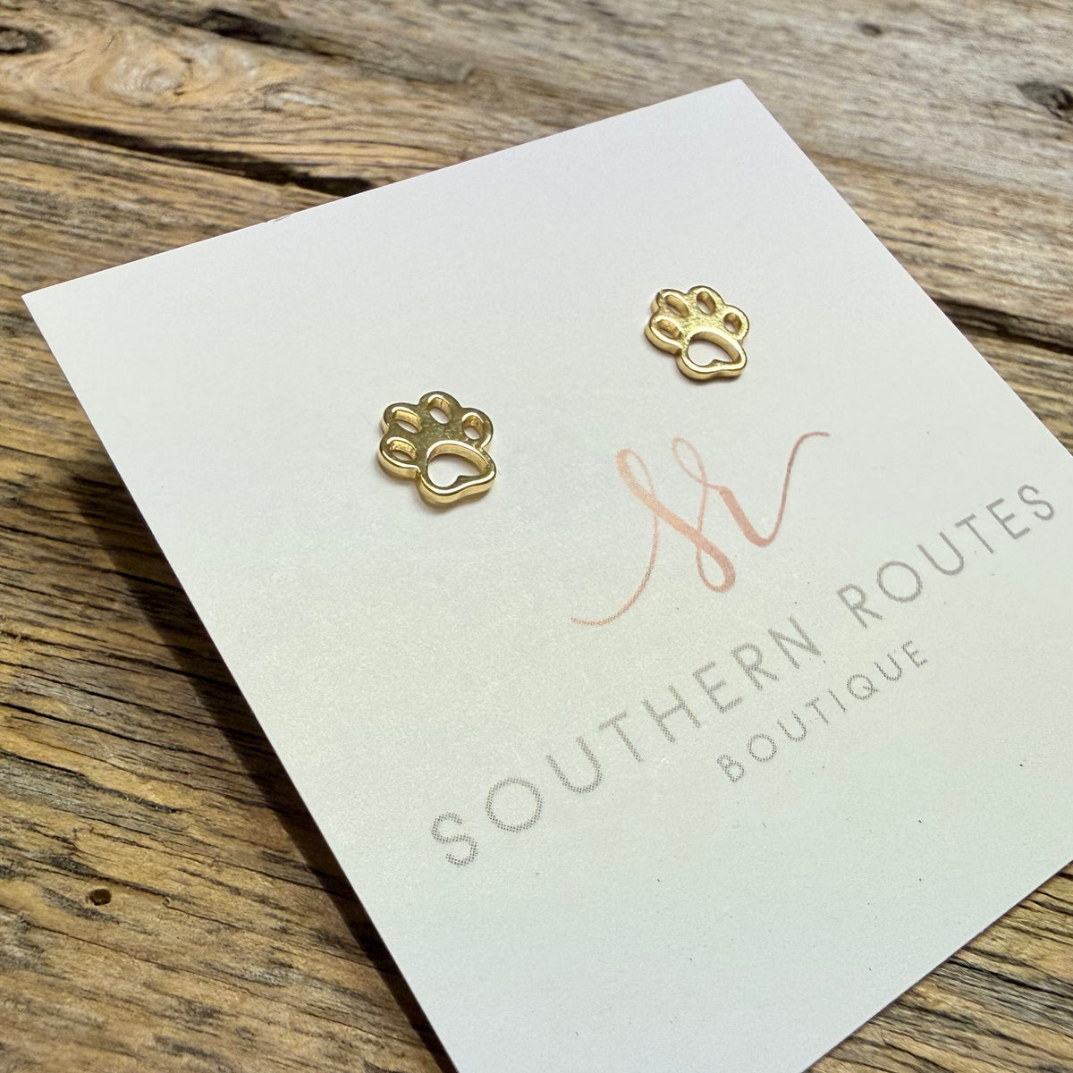 Cougar Paw Gold Dipped Stud Earrings | Gold