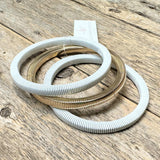 Omega Chain Stretch Bracelet Set | White+Gold