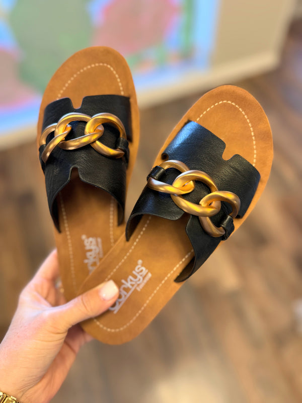 Corky's Chain Letter Sandal | Black