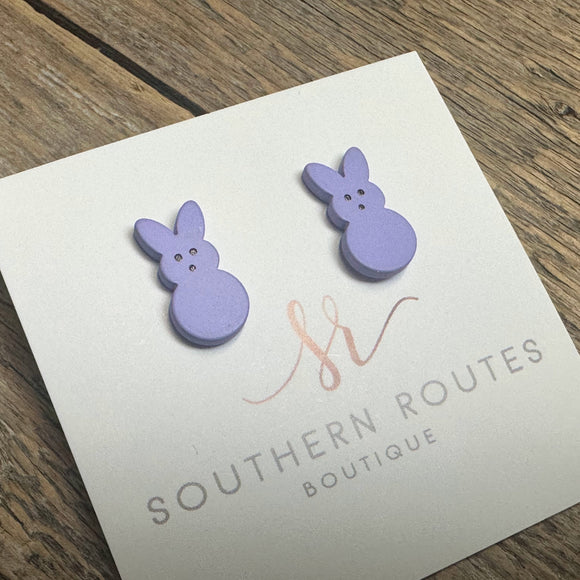 Lil' Peeps Clay Easter Stud Earrings | Purple