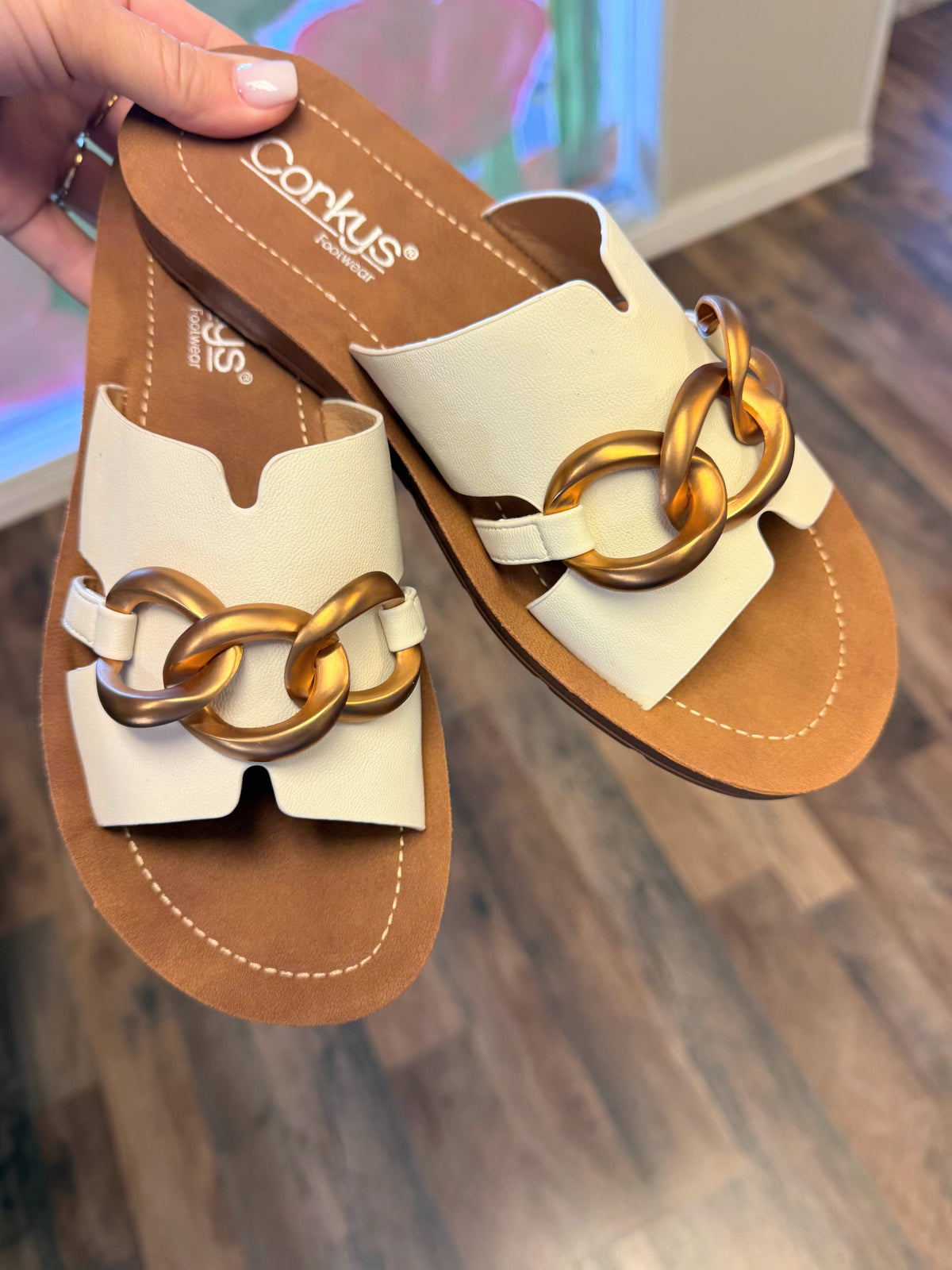 Corky's Chain Letter Sandal | Ivory