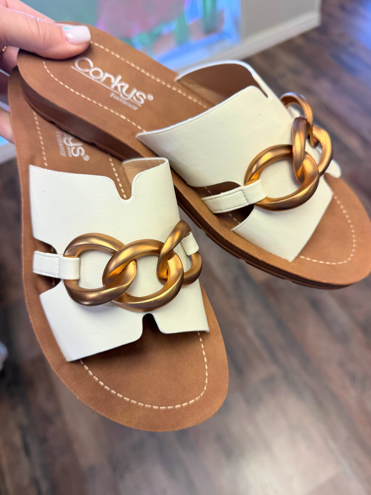 Corky's Chain Letter Sandal | Ivory